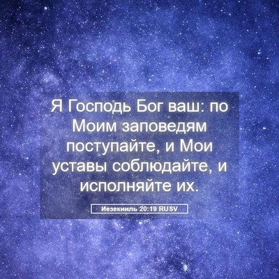 Picture 05 - Иезекииль 20:19 RUSV - Я Господь Бог ваш: по Моим - Bible Verse Picture