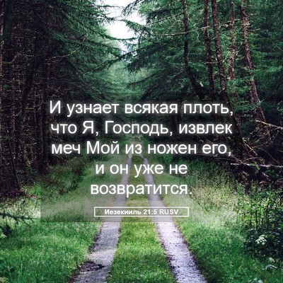 Picture 05 - Иезекииль 21:5 RUSV - И узнает всякая плоть, что - Bible Verse Picture
