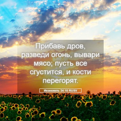 Picture 05 - Иезекииль 24:10 RUSV - Прибавь дров, разведи - Bible Verse Picture