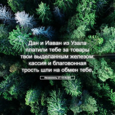 Picture 05 - Иезекииль 27:19 RUSV - Дан и Иаван из Узала - Bible Verse Picture