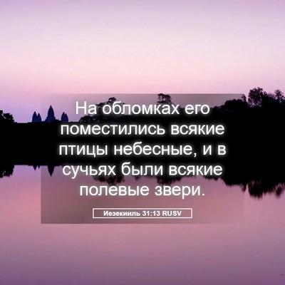 Picture 05 - Иезекииль 31:13 RUSV - На обломках его - Bible Verse Picture