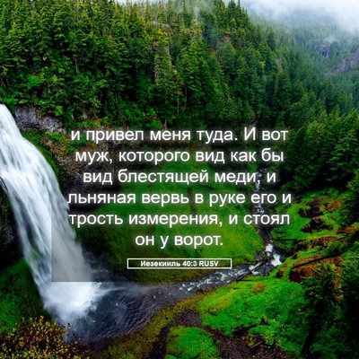 Picture 05 - Иезекииль 40:3 RUSV - и привел меня туда. И вот - Bible Verse Picture