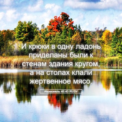 Picture 05 - Иезекииль 40:43 RUSV - И крюки в одну ладонь - Bible Verse Picture