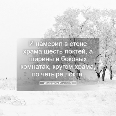 Picture 05 - Иезекииль 41:5 RUSV - И намерил в стене храма - Bible Verse Picture