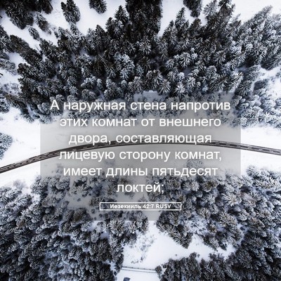 Picture 05 - Иезекииль 42:7 RUSV - А наружная стена напротив - Bible Verse Picture