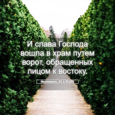 Picture 05 - Иезекииль 43:4 RUSV - И слава Господа вошла в - Bible Verse Picture