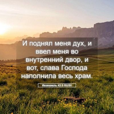 Picture 05 - Иезекииль 43:5 RUSV - И поднял меня дух, и ввел - Bible Verse Picture