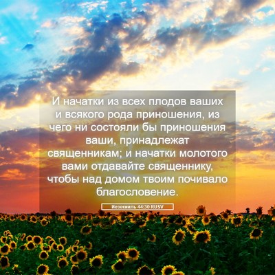 Picture 05 - Иезекииль 44:30 RUSV - И начатки из всех плодов - Bible Verse Picture