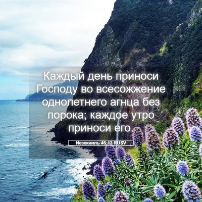 Picture 05 - Иезекииль 46:13 RUSV - Каждый день приноси - Bible Verse Picture