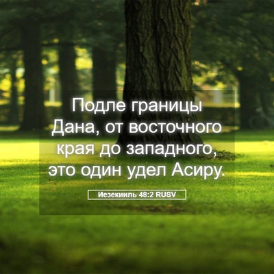 Picture 05 - Иезекииль 48:2 RUSV - Подле границы Дана, от - Bible Verse Picture