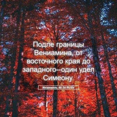 Picture 05 - Иезекииль 48:24 RUSV - Подле границы Вениамина, - Bible Verse Picture