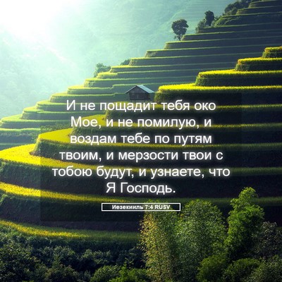 Picture 05 - Иезекииль 7:4 RUSV - И не пощадит тебя око Мое, и - Bible Verse Picture