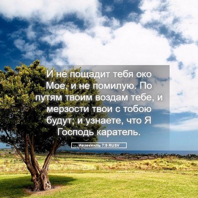 Picture 05 - Иезекииль 7:9 RUSV - И не пощадит тебя око Мое, и - Bible Verse Picture