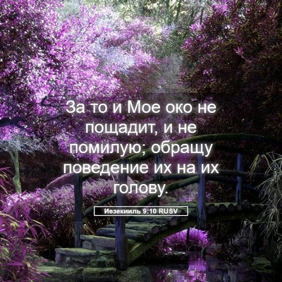 Picture 05 - Иезекииль 9:10 RUSV - За то и Мое око не пощадит, - Bible Verse Picture