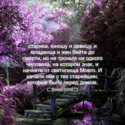 Picture 05 - Иезекииль 9:6 RUSV - старика, юношу и девицу, и - Bible Verse Picture