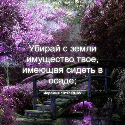 Picture 05 - Иеремия 10:17 RUSV - Убирай с земли имущество - Bible Verse Picture