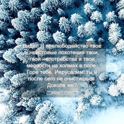 Picture 05 - Иеремия 13:27 RUSV - Видел Я прелюбодейство - Bible Verse Picture