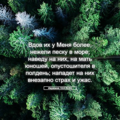 Picture 05 - Иеремия 15:8 RUSV - Вдов их у Меня более, - Bible Verse Picture