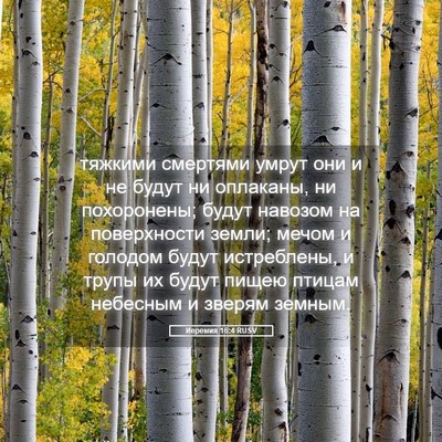 Picture 05 - Иеремия 16:4 RUSV - тяжкими смертями умрут они - Bible Verse Picture