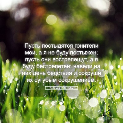 Picture 05 - Иеремия 17:18 RUSV - Пусть постыдятся гонители - Bible Verse Picture