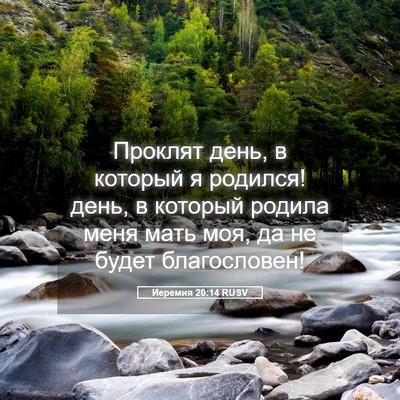 Picture 05 - Иеремия 20:14 RUSV - Проклят день, в который я - Bible Verse Picture