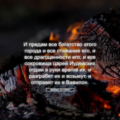 Picture 05 - Иеремия 20:5 RUSV - И предам все богатство - Bible Verse Picture