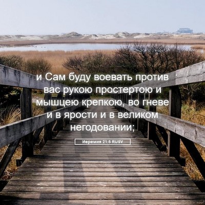 Picture 05 - Иеремия 21:5 RUSV - и Сам буду воевать против - Bible Verse Picture