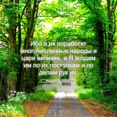 Picture 05 - Иеремия 25:14 RUSV - Ибо и их поработят - Bible Verse Picture