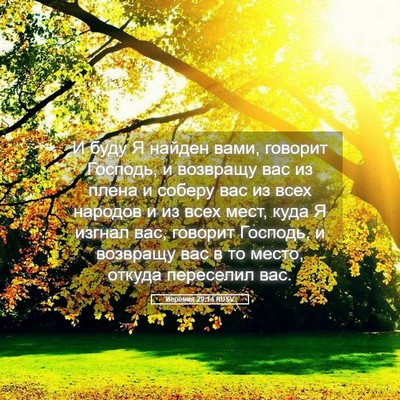 Picture 05 - Иеремия 29:14 RUSV - И буду Я найден вами, - Bible Verse Picture