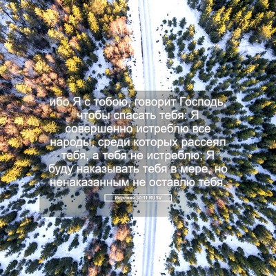 Picture 05 - Иеремия 30:11 RUSV - ибо Я с тобою, говорит - Bible Verse Picture