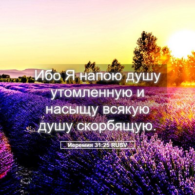 Picture 05 - Иеремия 31:25 RUSV - Ибо Я напою душу - Bible Verse Picture