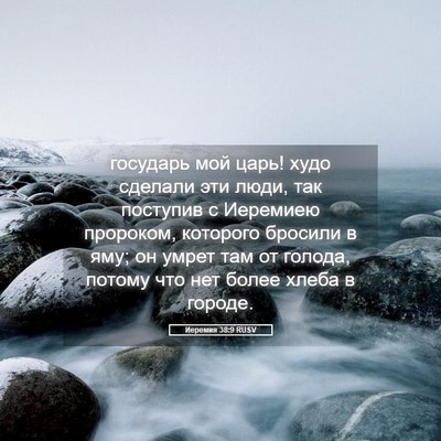Picture 05 - Иеремия 38:9 RUSV - государь мой царь! худо - Bible Verse Picture
