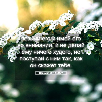 Picture 05 - Иеремия 39:12 RUSV - возьми его и имей его во - Bible Verse Picture
