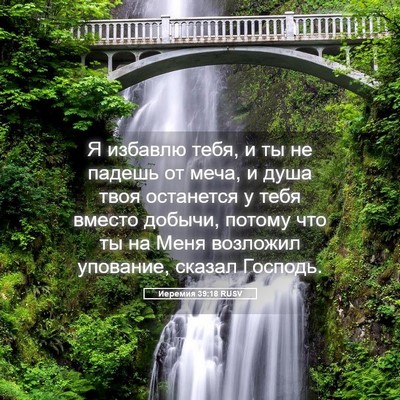 Picture 05 - Иеремия 39:18 RUSV - Я избавлю тебя, и ты не - Bible Verse Picture