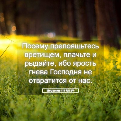 Picture 05 - Иеремия 4:8 RUSV - Посему препояшьтесь - Bible Verse Picture