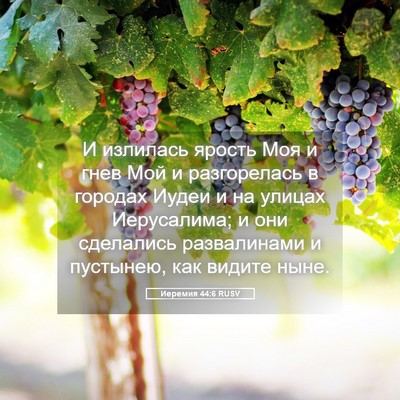 Picture 05 - Иеремия 44:6 RUSV - И излилась ярость Моя и - Bible Verse Picture