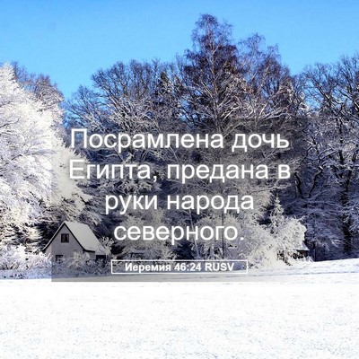 Picture 05 - Иеремия 46:24 RUSV - Посрамлена дочь Египта, - Bible Verse Picture