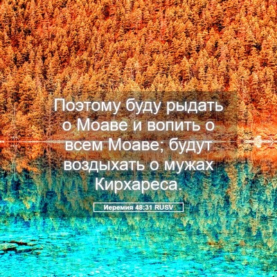 Picture 05 - Иеремия 48:31 RUSV - Поэтому буду рыдать о - Bible Verse Picture