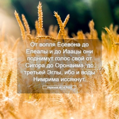 Picture 05 - Иеремия 48:34 RUSV - От вопля Есевона до Елеалы - Bible Verse Picture