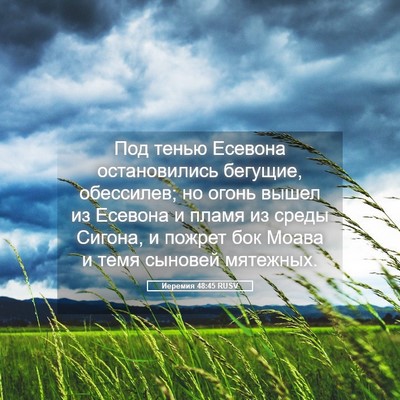 Picture 05 - Иеремия 48:45 RUSV - Под тенью Есевона - Bible Verse Picture