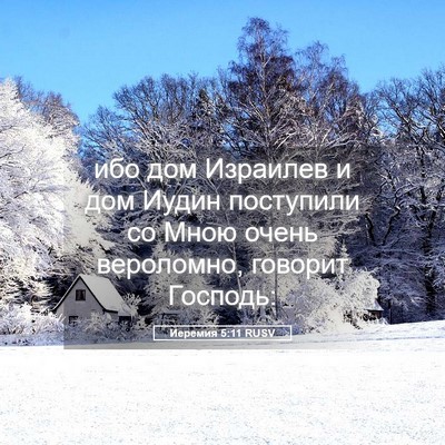 Picture 05 - Иеремия 5:11 RUSV - ибо дом Израилев и дом - Bible Verse Picture