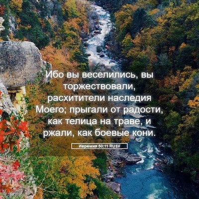 Picture 05 - Иеремия 50:11 RUSV - Ибо вы веселились, вы - Bible Verse Picture
