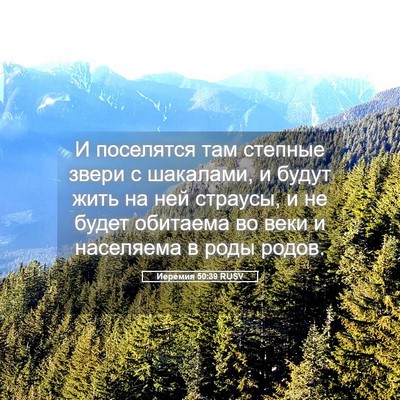 Picture 05 - Иеремия 50:39 RUSV - И поселятся там степные - Bible Verse Picture