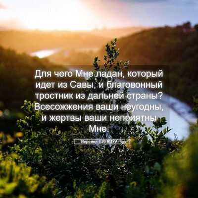Picture 05 - Иеремия 6:20 RUSV - Для чего Мне ладан, который - Bible Verse Picture