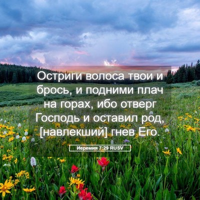Picture 05 - Иеремия 7:29 RUSV - Остриги волоса твои и - Bible Verse Picture