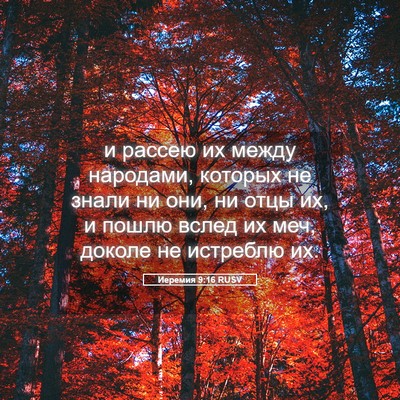 Picture 05 - Иеремия 9:16 RUSV - и рассею их между народами, - Bible Verse Picture