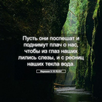 Picture 05 - Иеремия 9:18 RUSV - Пусть они поспешат и - Bible Verse Picture