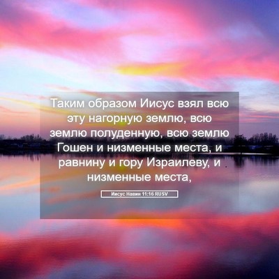 Picture 05 - Иисус Навин 11:16 RUSV - Таким образом Иисус взял - Bible Verse Picture