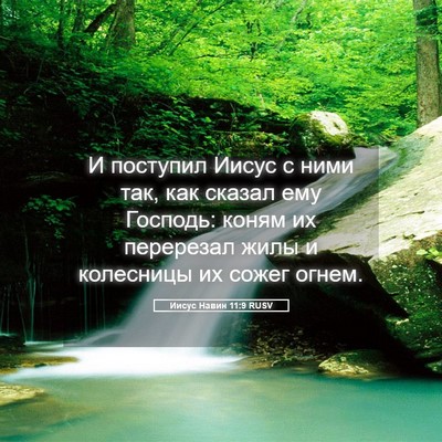 Picture 05 - Иисус Навин 11:9 RUSV - И поступил Иисус с ними - Bible Verse Picture