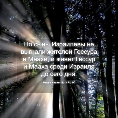 Picture 05 - Иисус Навин 13:13 RUSV - Но сыны Израилевы не - Bible Verse Picture